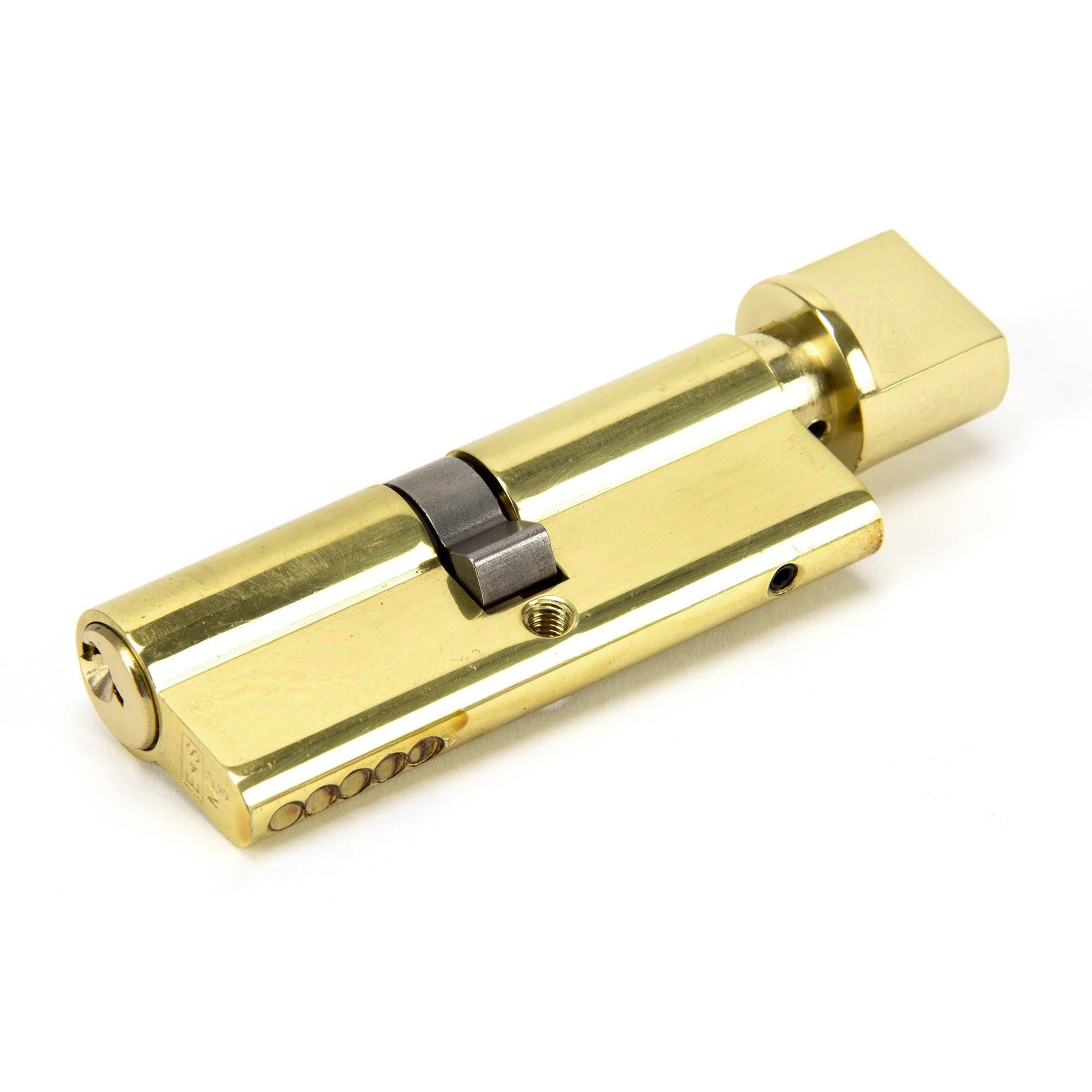 Lacquered Brass 40/40 Euro Cylinder/Thumbturn | From The Anvil - Euro Cylinders - From The Anvil - Yester Home