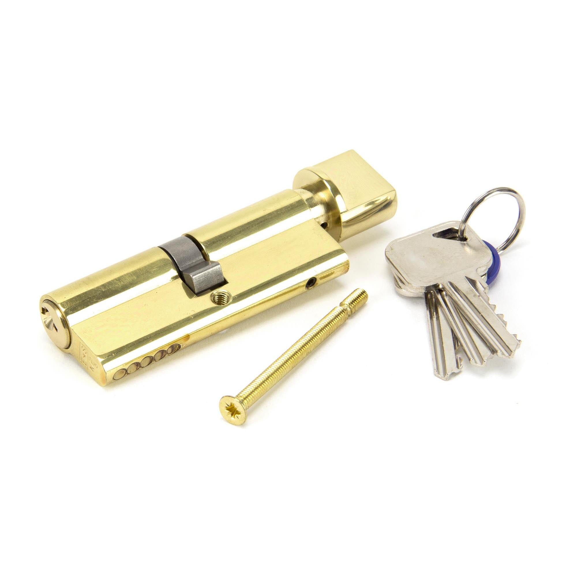 Lacquered Brass 40/40 Euro Cylinder/Thumbturn | From The Anvil - Euro Cylinders - From The Anvil - Yester Home
