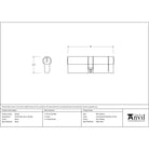 Lacquered Brass 45/45 5pin Euro Cylinder | From The Anvil - Euro Cylinders - From The Anvil - Yester Home