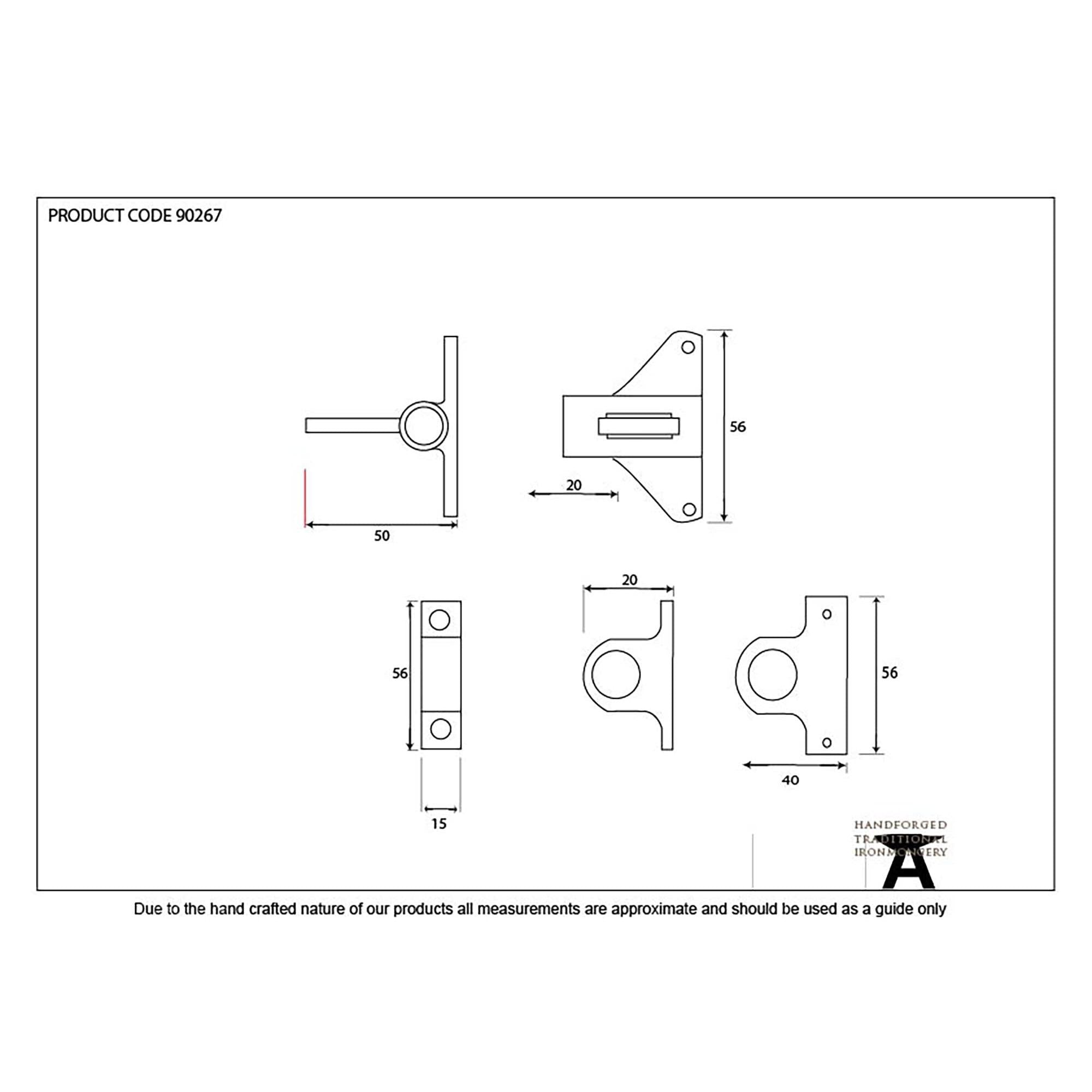 Lacquered Brass Fanlight Catch + Two Keeps | From The Anvil - Fanlight Catches - From The Anvil - Yester Home