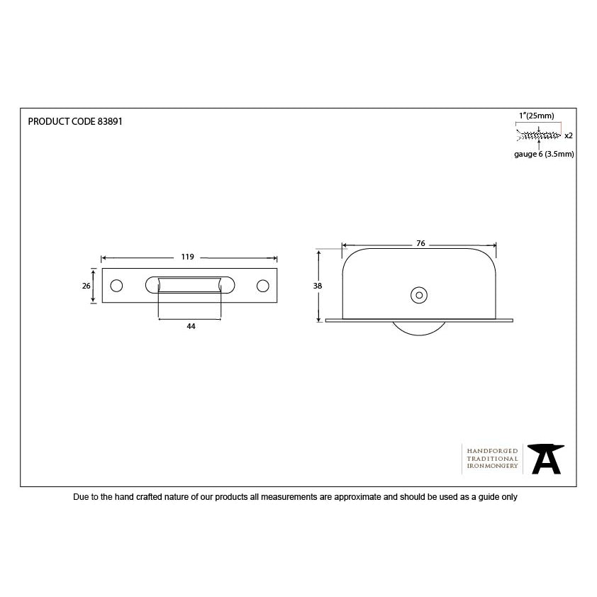 Lacquered Brass Square Ended Sash Pulley 75kg | From The Anvil-Sash Pulleys-Yester Home