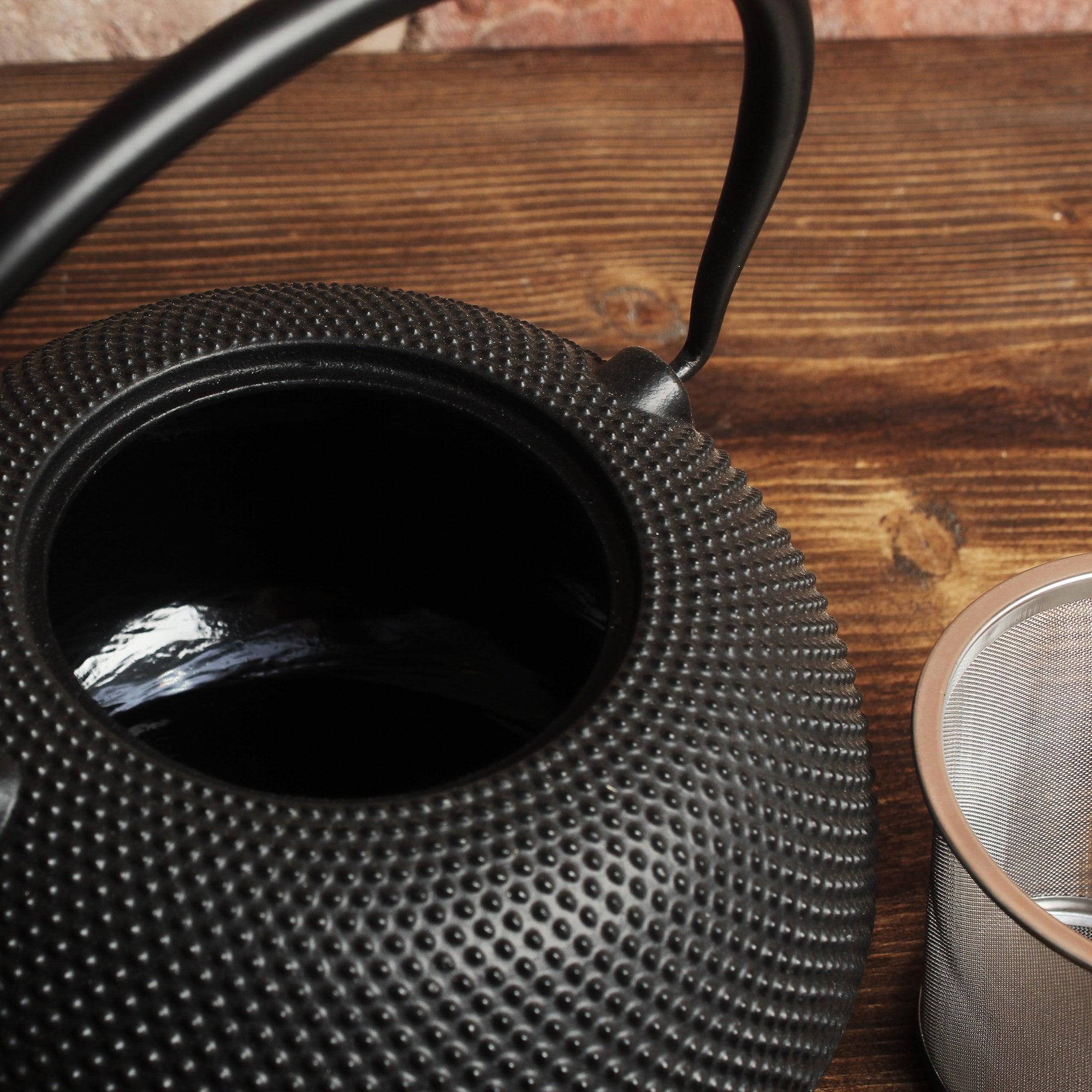 Large Black Cast Iron Japanese Teapot / Kettle 1.5L-Teapots-Yester Home