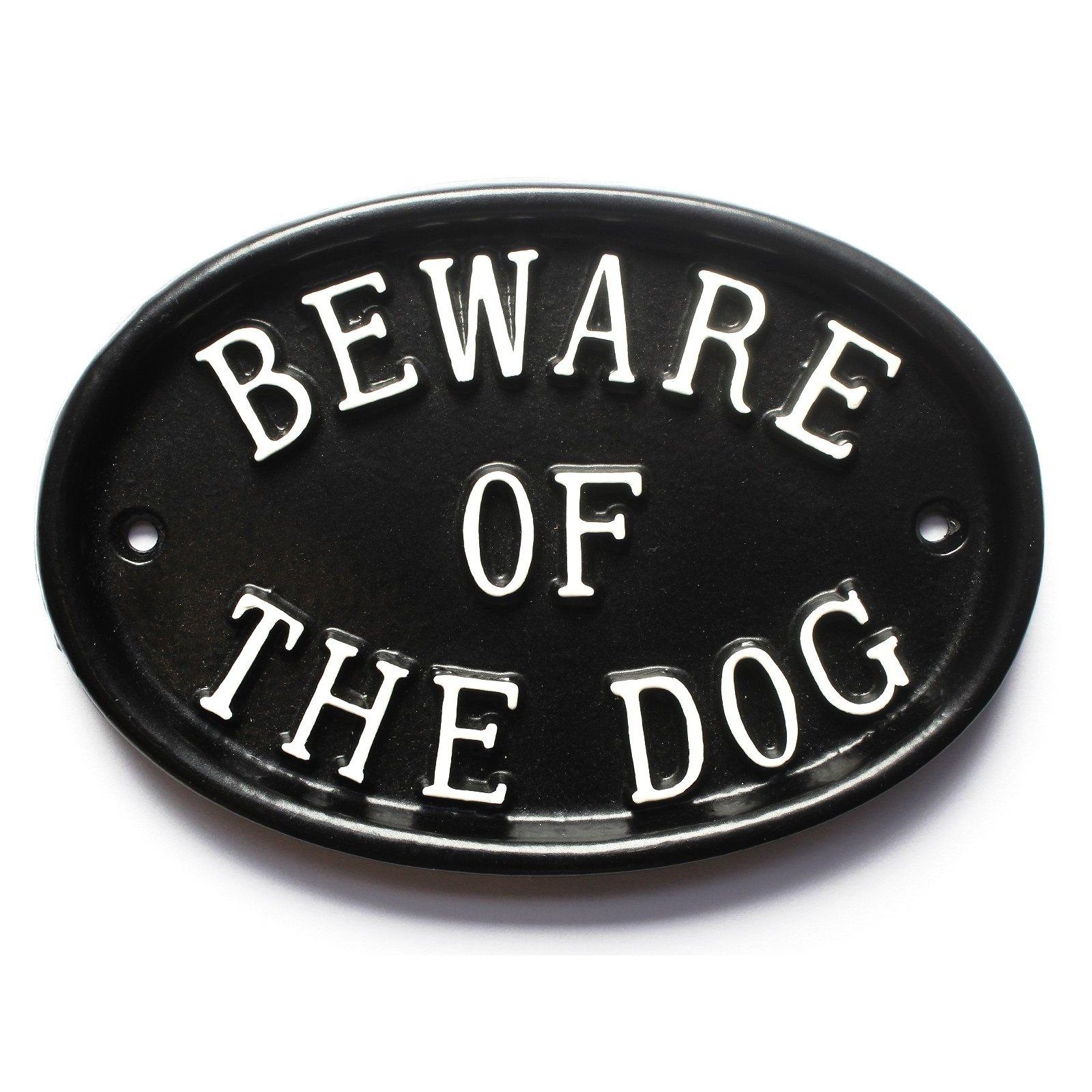 Large Oval Beware Of The Dog Sign | Yester Home