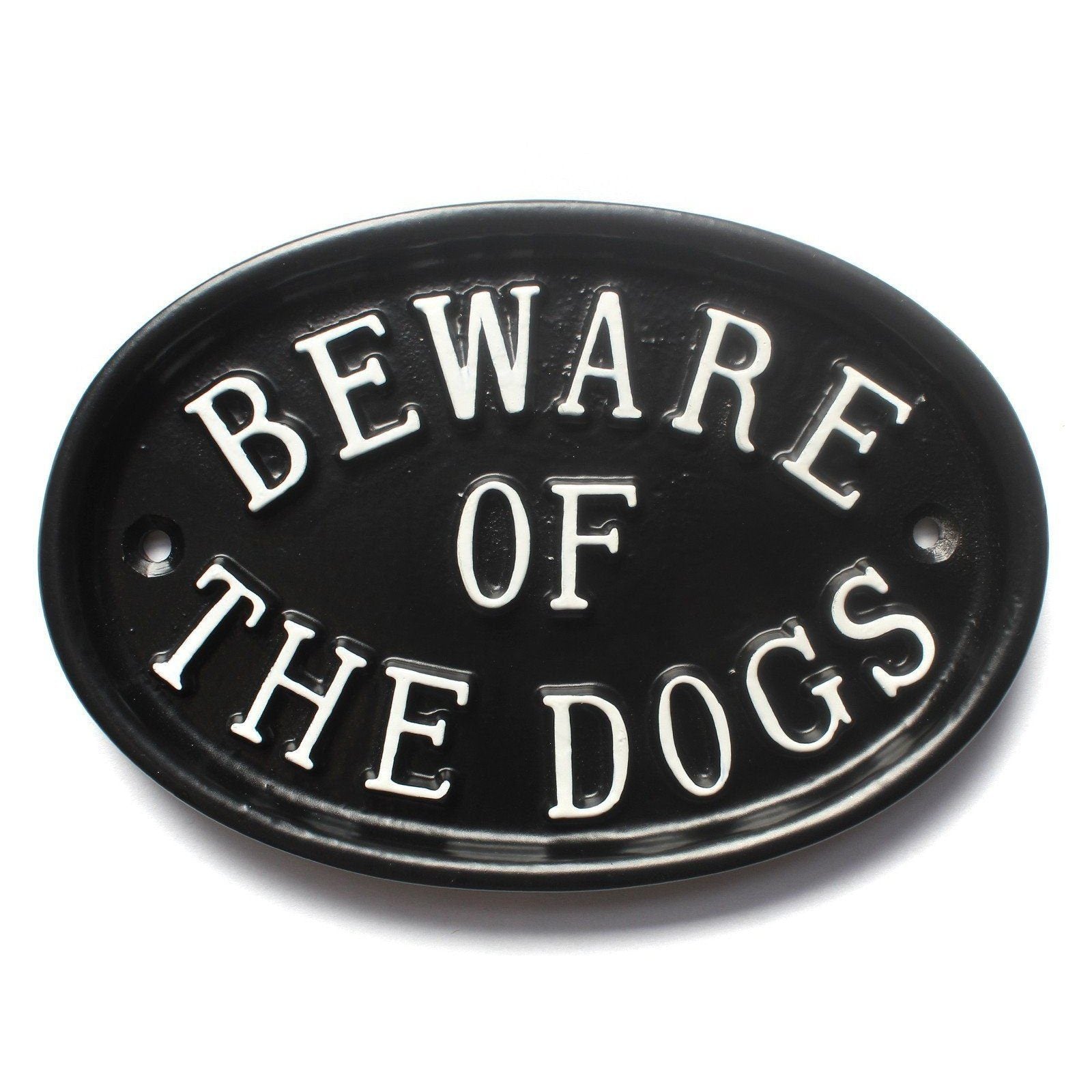 Large Oval Beware Of The Dogs Sign-Dog Warning Signs-Yester Home
