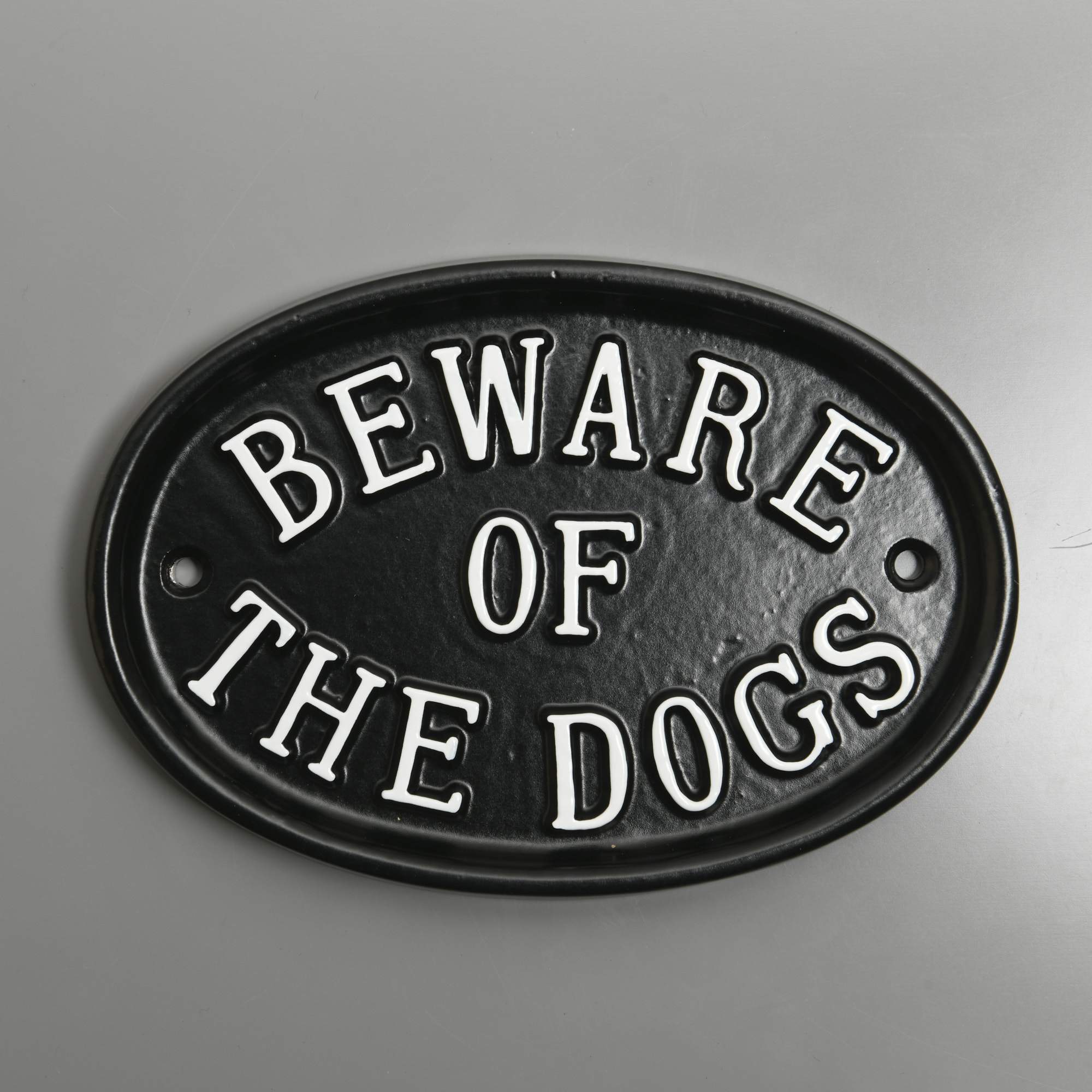 Large Oval Beware Of The Dogs Sign-Dog Warning Signs-Yester Home
