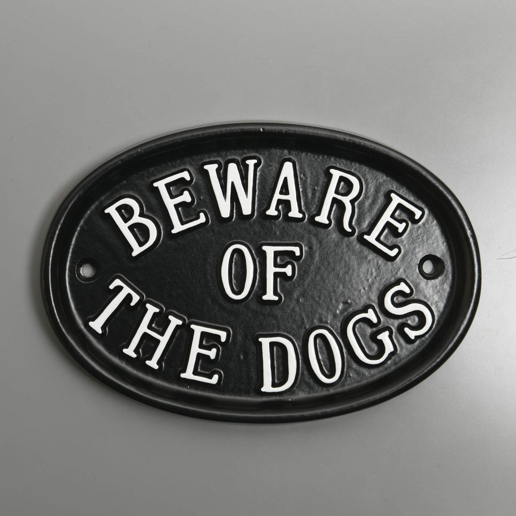 Large Oval Beware Of The Dogs Sign