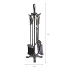 Latton Fireside Tool Set | Large | Antique Pewter - Fire Companion Set - Garden Trading - Yester Home