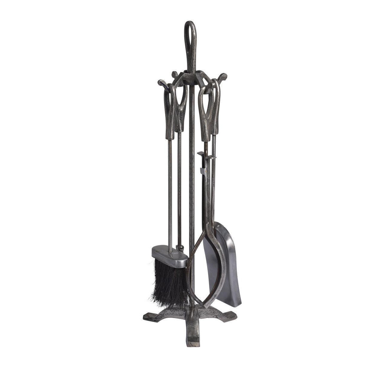 Latton Fireside Tool Set | Large | Antique Pewter - Fire Companion Set - Garden Trading - Yester Home