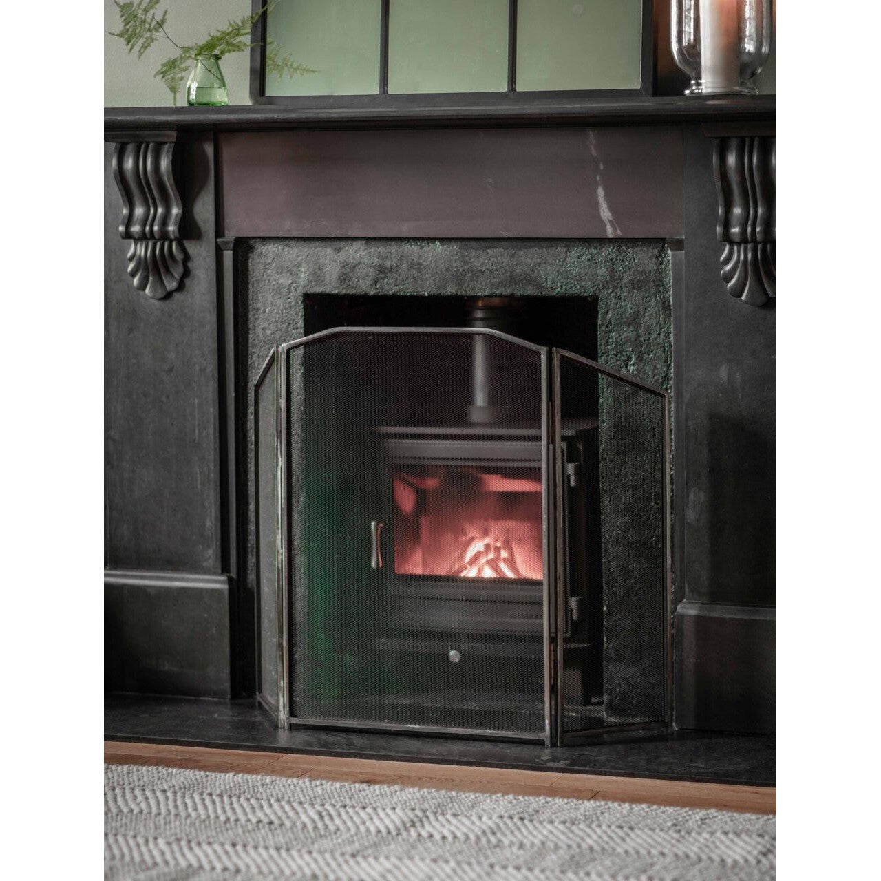 Latton Folding Firescreen | Antique Pewter - Fire Screens - Garden Trading - Yester Home