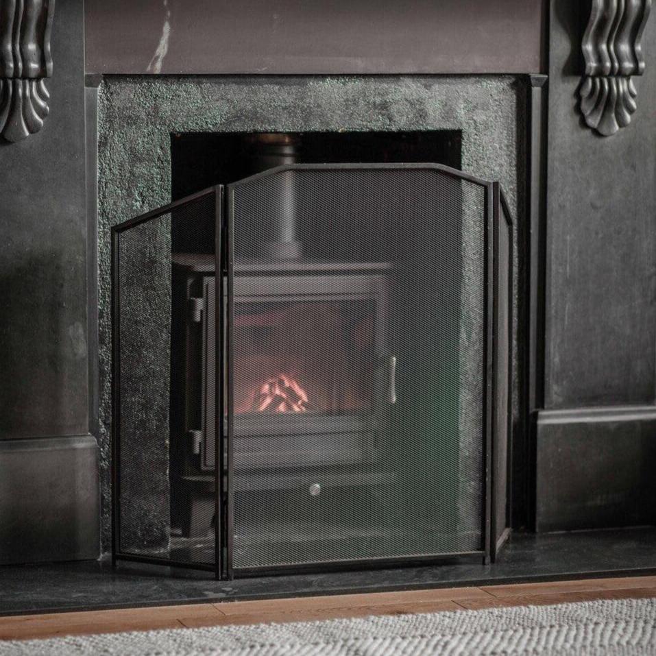 Latton Folding Firescreen | Black - Fire Screens - Garden Trading - Yester Home