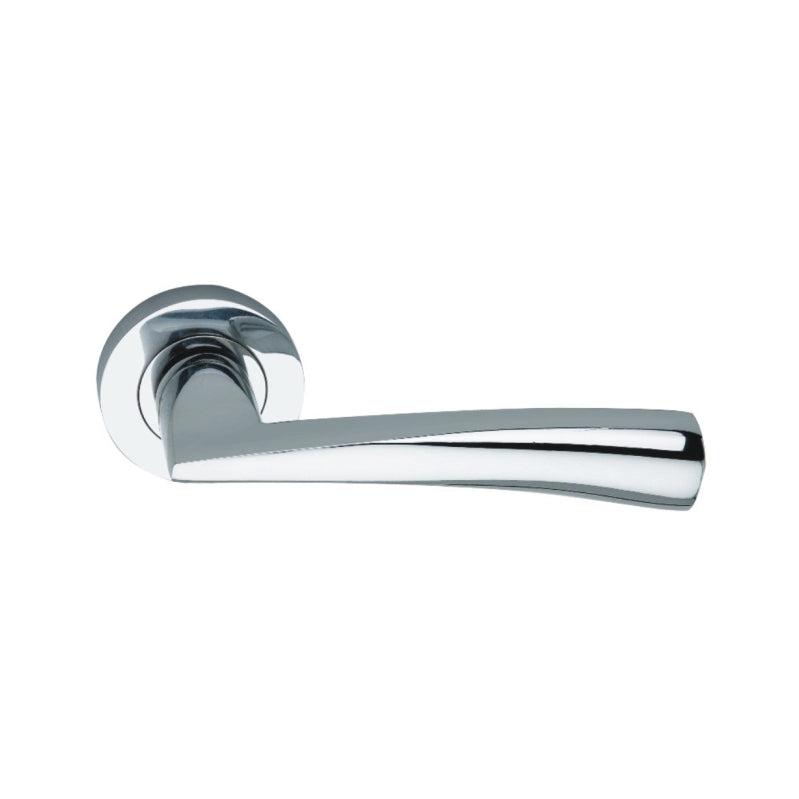 Lego Lever Door Handle Polished Chrome-Levers on Rose-Yester Home
