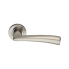 Lego Lever Door Handle Satin Nickel-Levers on Rose-Yester Home