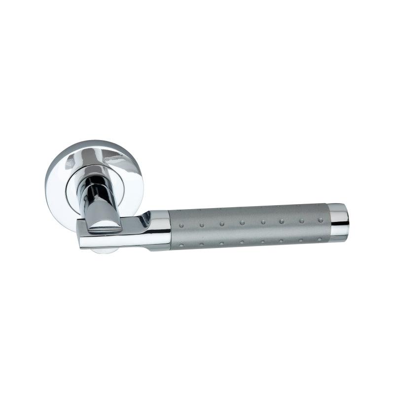 Lexis Lever Door Handle Dual Tone-Levers on Rose-Yester Home
