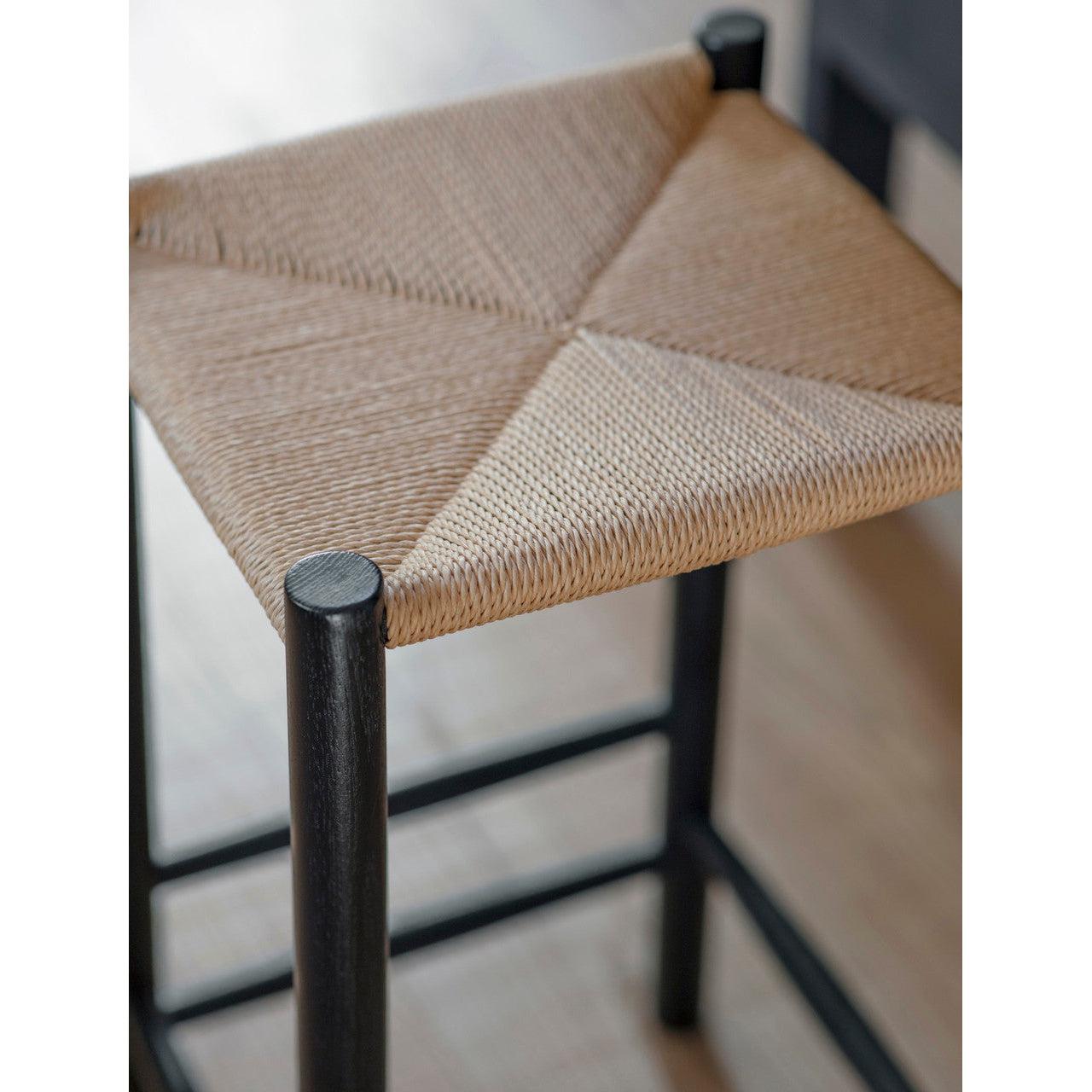 Longworth Bar Stool, Black Frame - Oak-Indoor Furniture-Yester Home