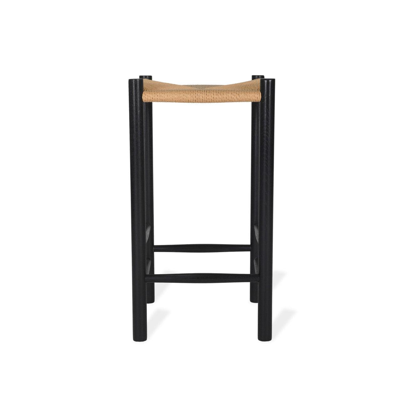 Longworth Bar Stool, Black Frame - Oak-Indoor Furniture-Yester Home