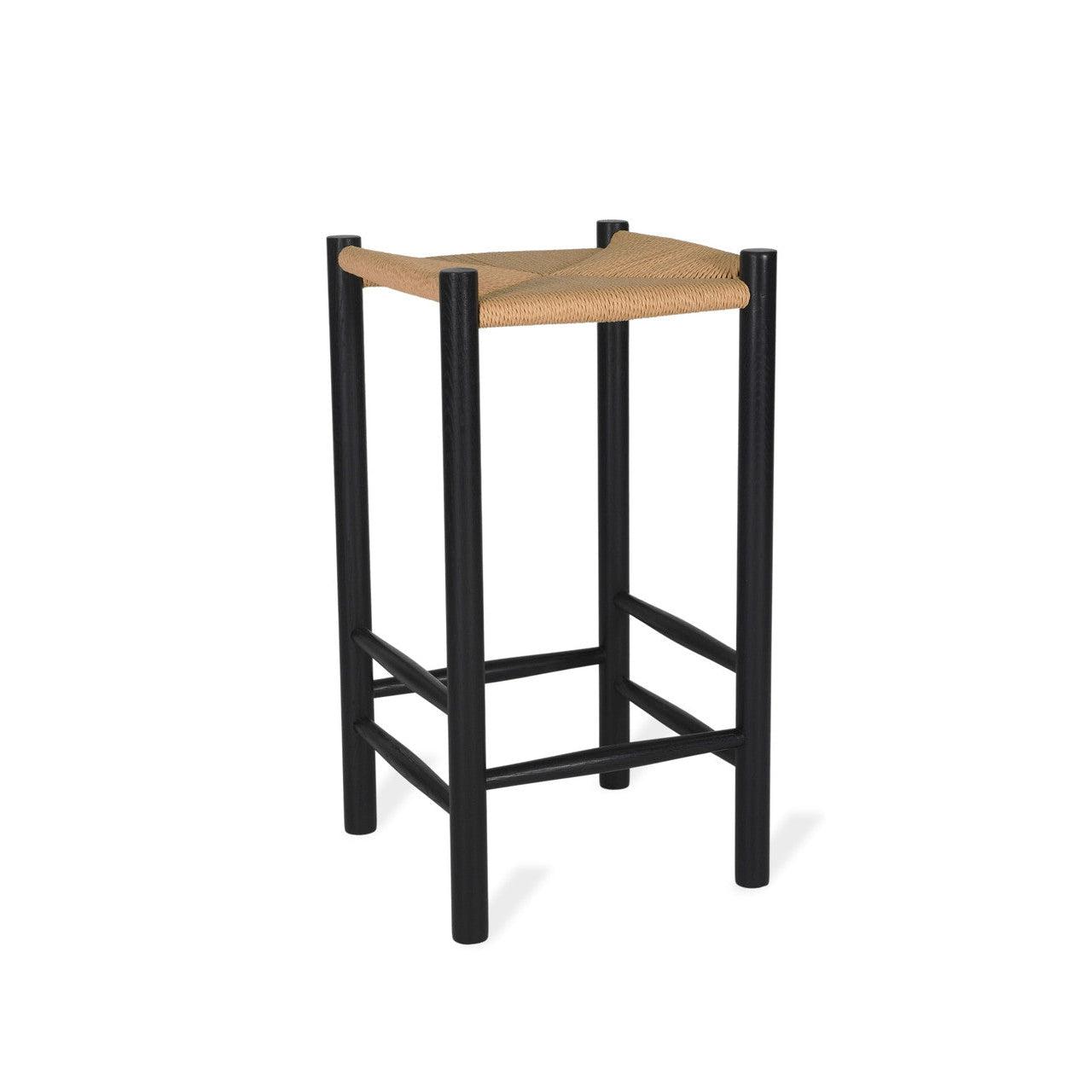 Longworth Bar Stool, Black Frame - Oak-Indoor Furniture-Yester Home