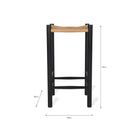 Longworth Bar Stool, Black Frame - Oak-Indoor Furniture-Yester Home
