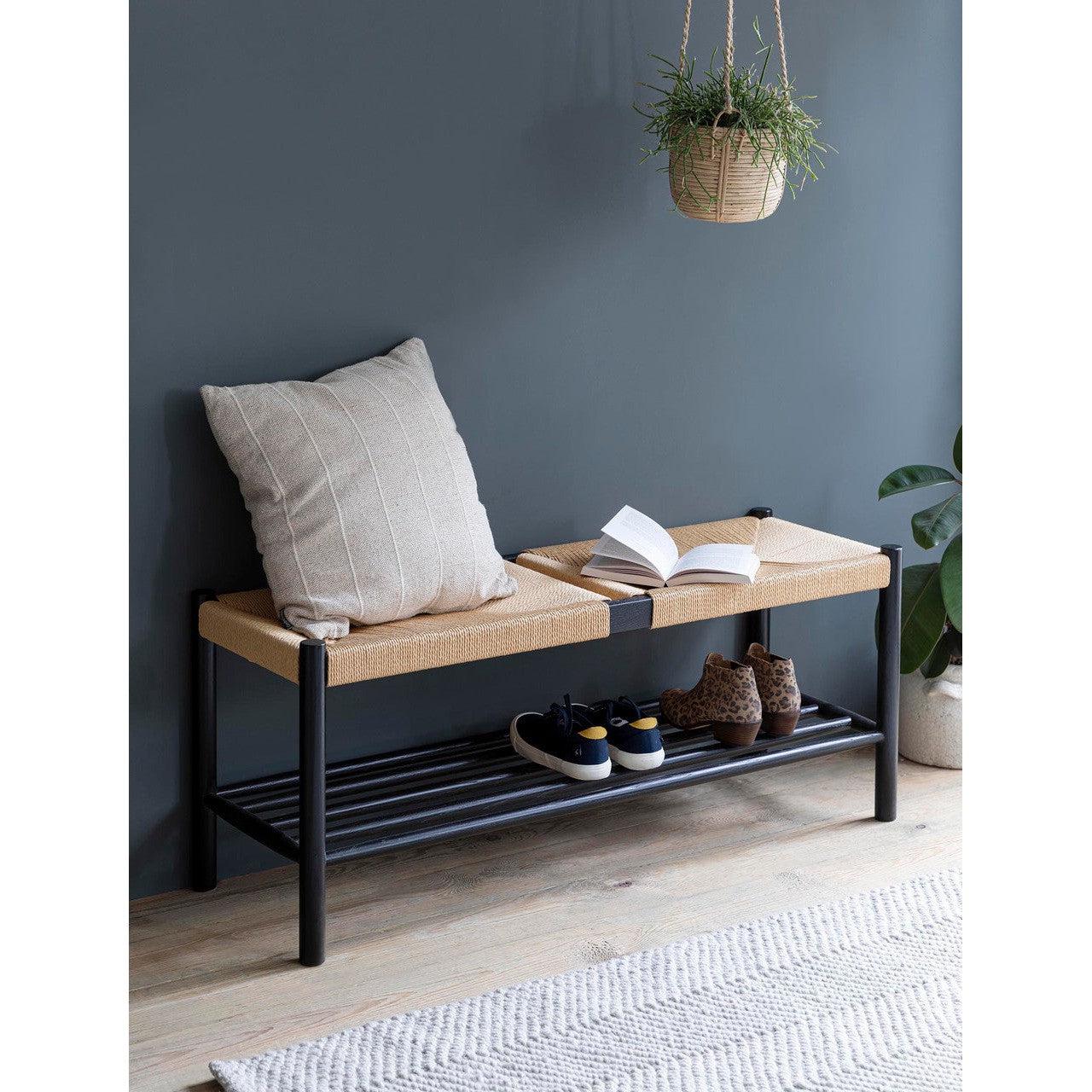 Longworth Hallway Bench | Black - Shoe Storage - Garden Trading - Yester Home