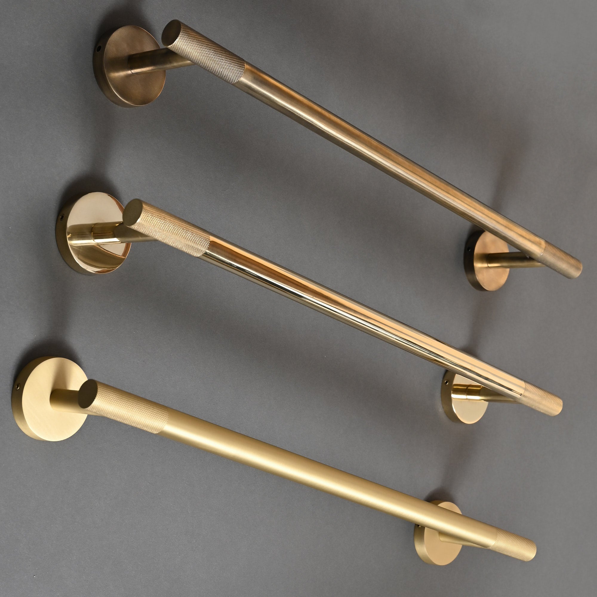 Luxe Knurled Brass Bar Towel Rail - Towel Rails - Yester Home - Yester Home