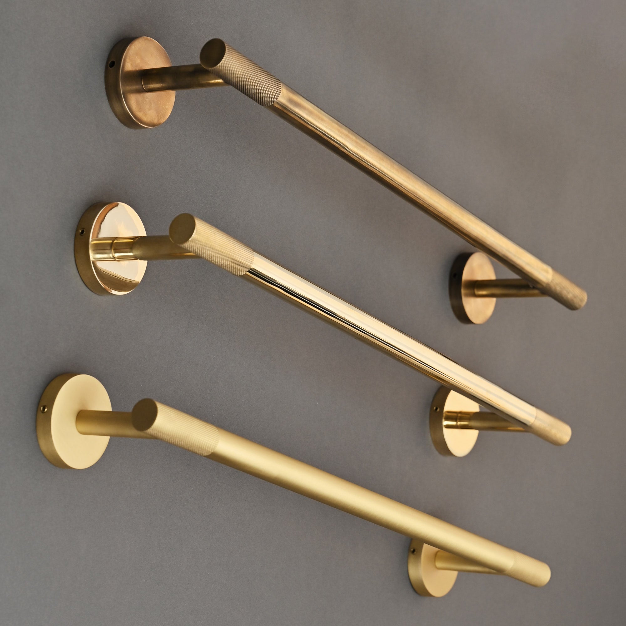 Luxe Knurled Brass Bar Towel Rail - Towel Rails - Yester Home - Yester Home