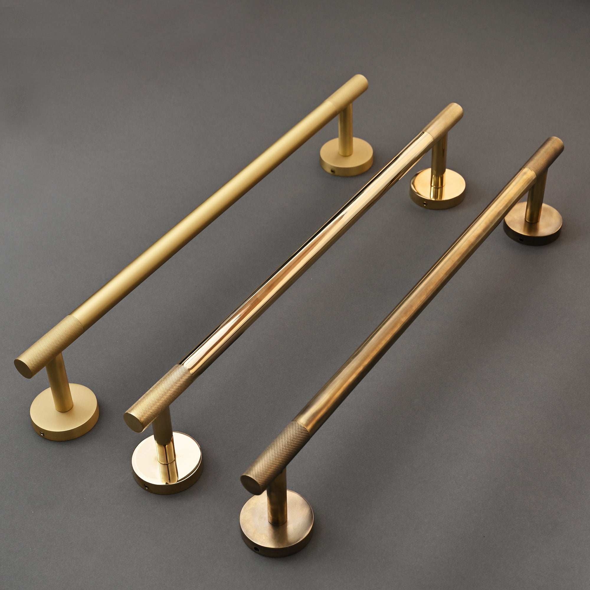 Luxe Knurled Brass Bar Towel Rail - Towel Rails - Yester Home - Yester Home