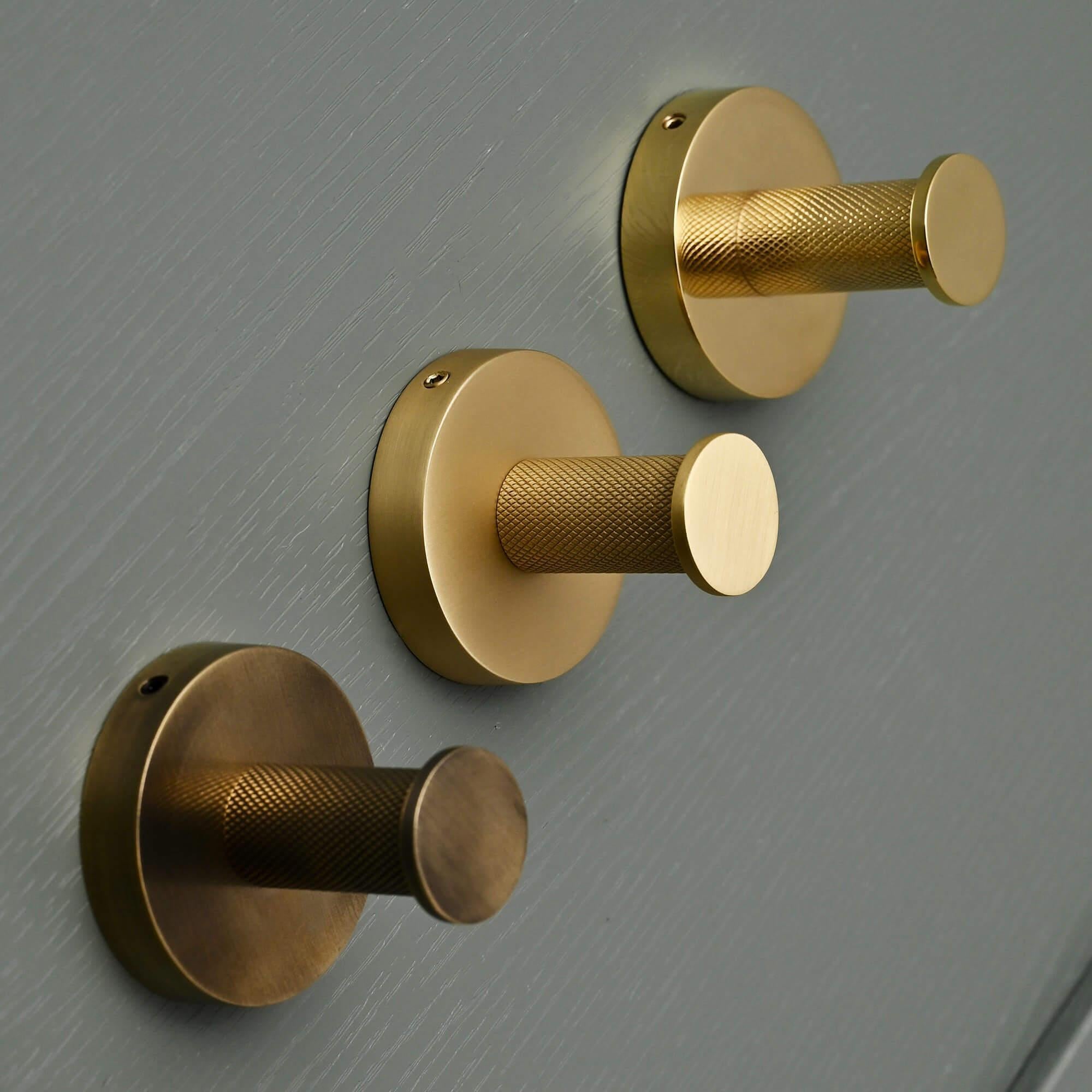 Luxe Knurled Brass Hook - Coat Hooks - Yester Home - Yester Home