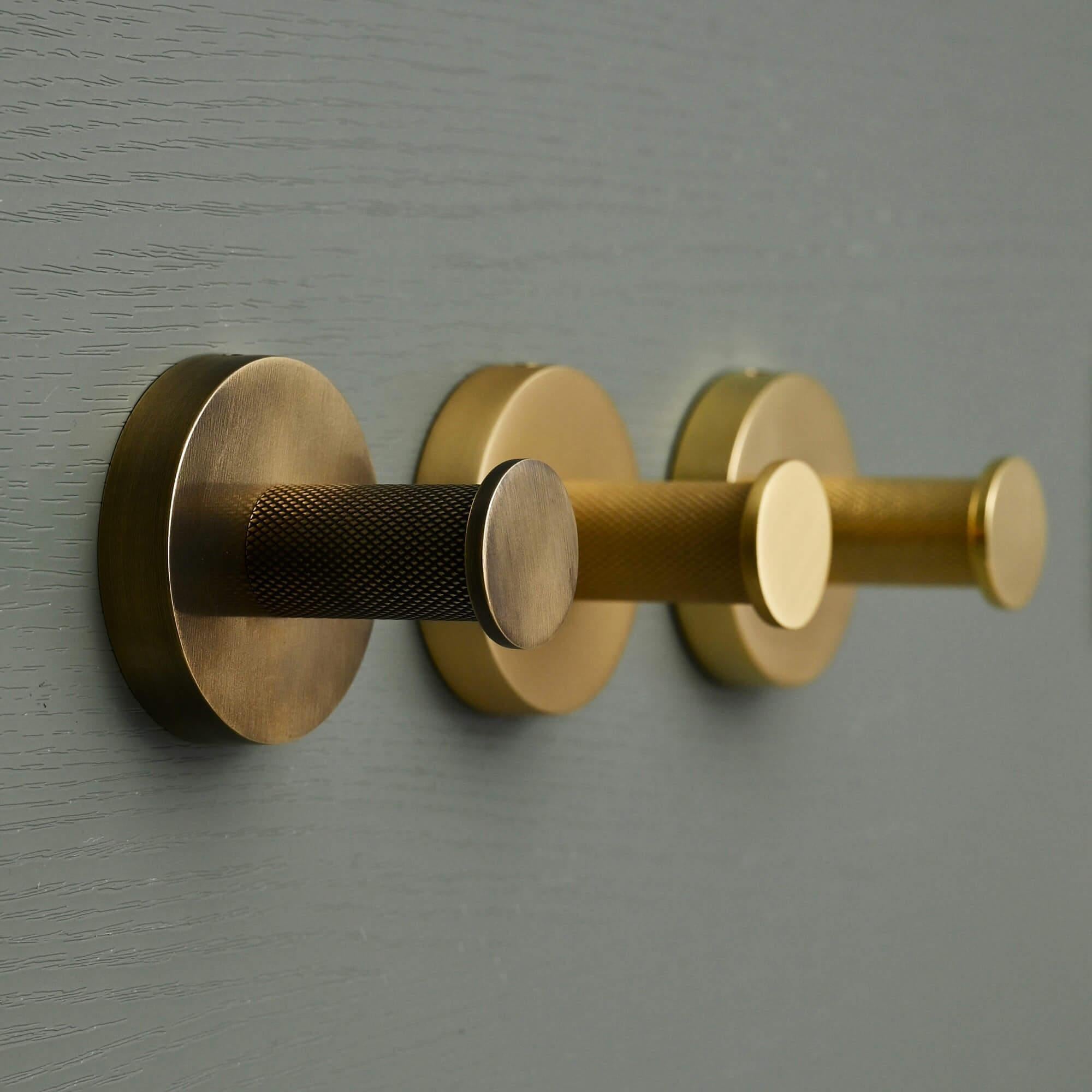 Luxe Knurled Brass Hook - Coat Hooks - Yester Home - Yester Home