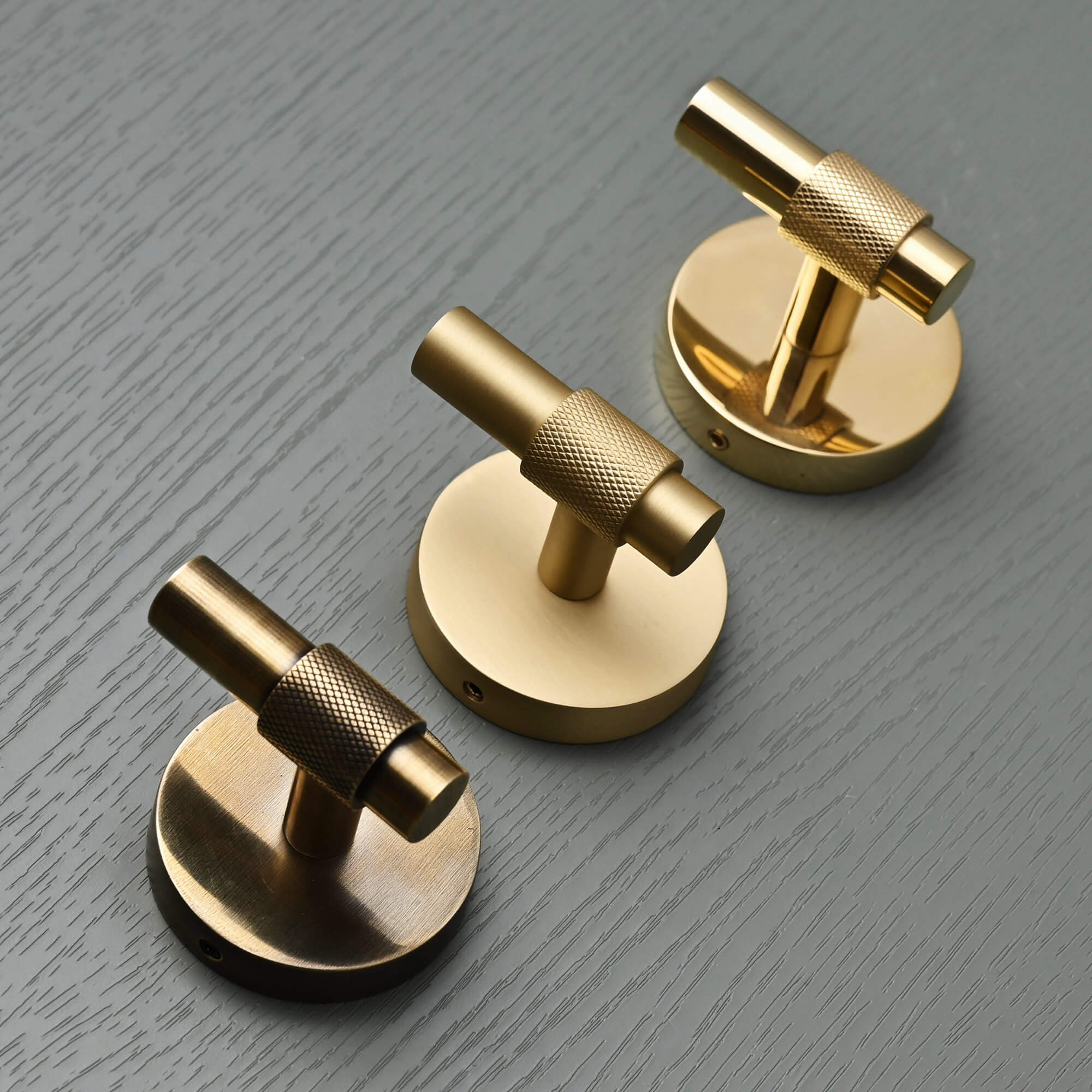 Luxe Knurled Brass T Hook - Coat Hooks - Yester Home - Yester Home