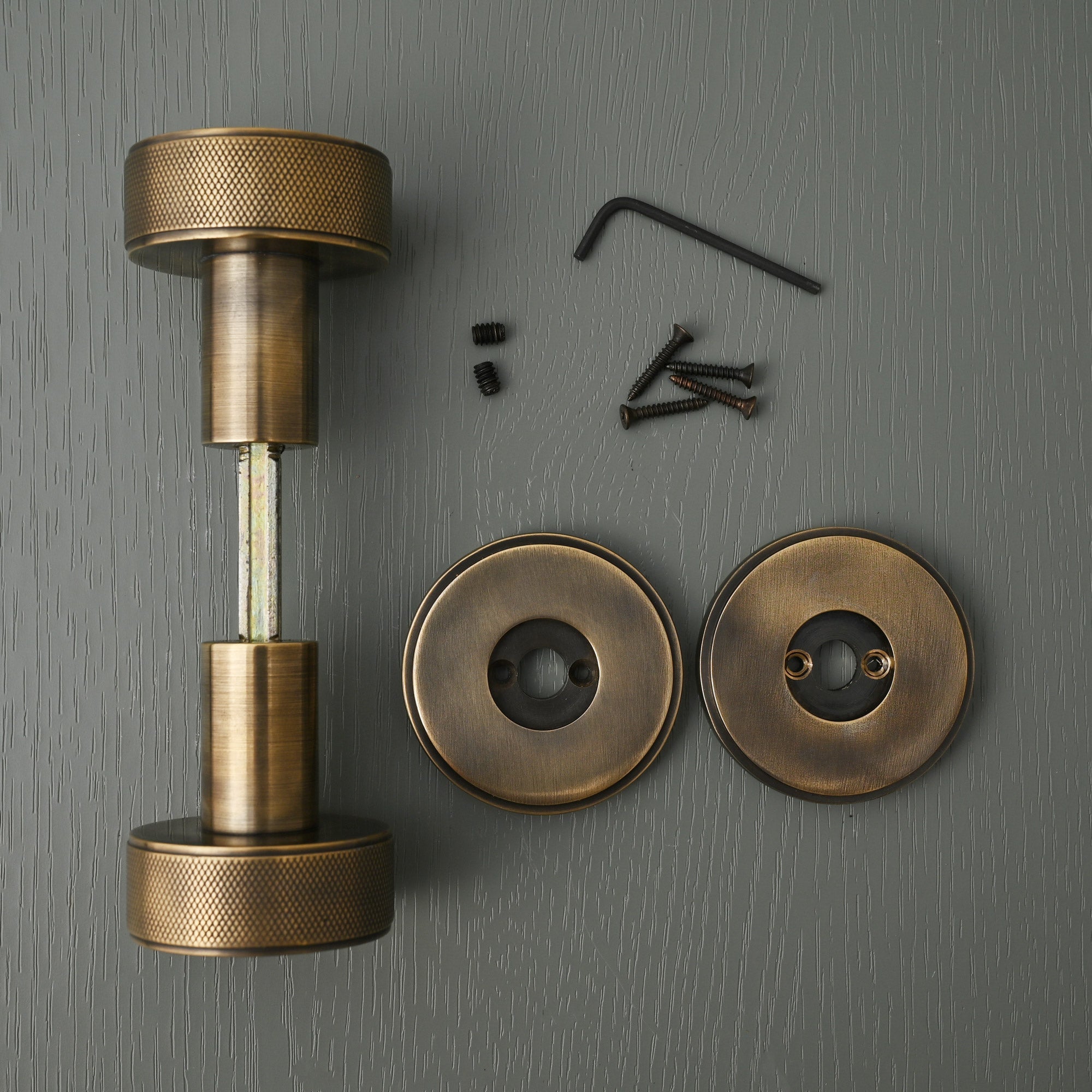 Luxe Knurled Round Solid Brass Door Knobs - Door Knobs - Yester Home - Yester Home