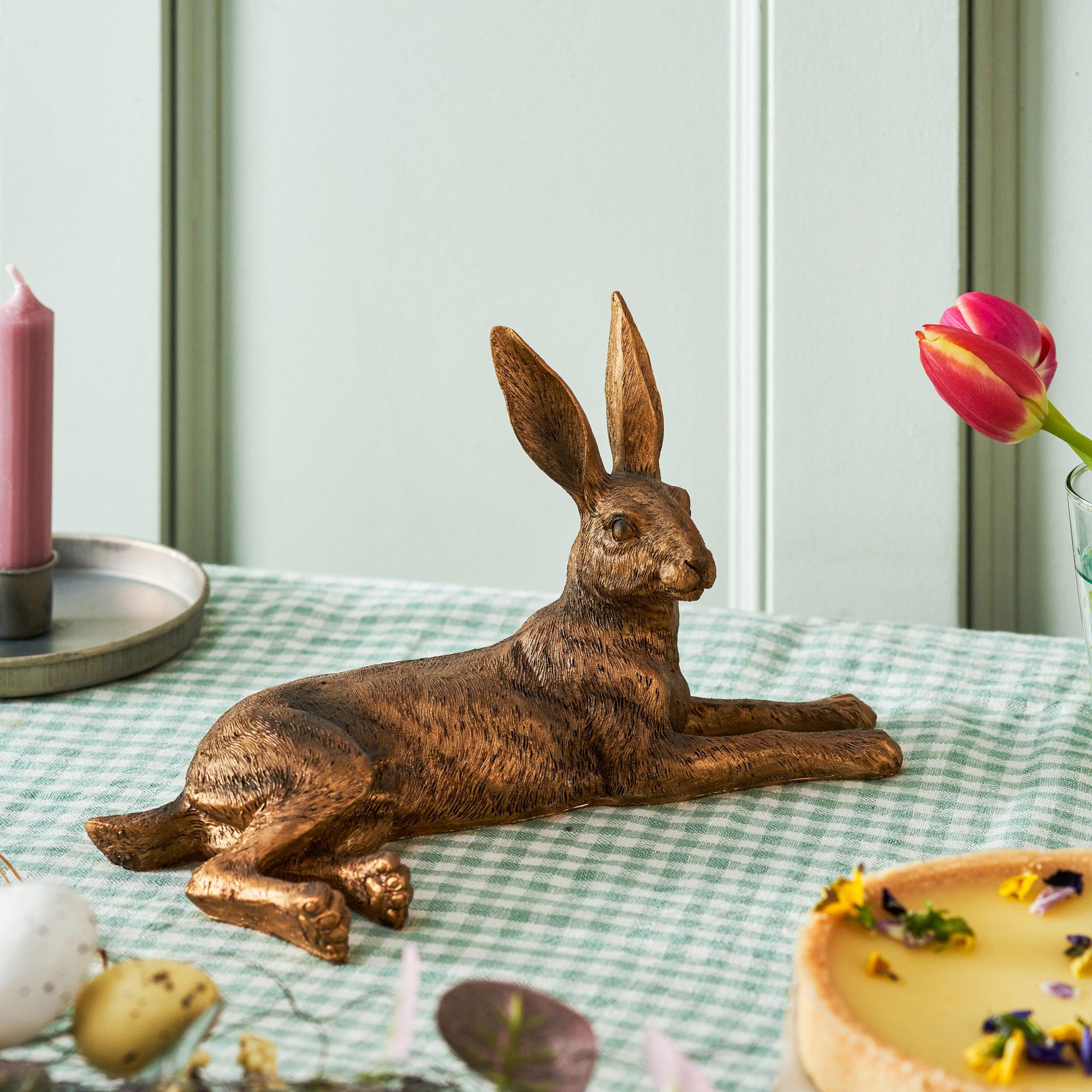 Lying Golden Hare - Ornaments - London Ornaments - Yester Home