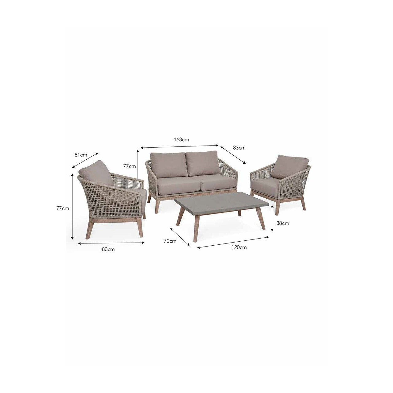 Lynton 2 Seater Sofa Set - Outdoor Sofas & Sets - Garden Trading - Yester Home