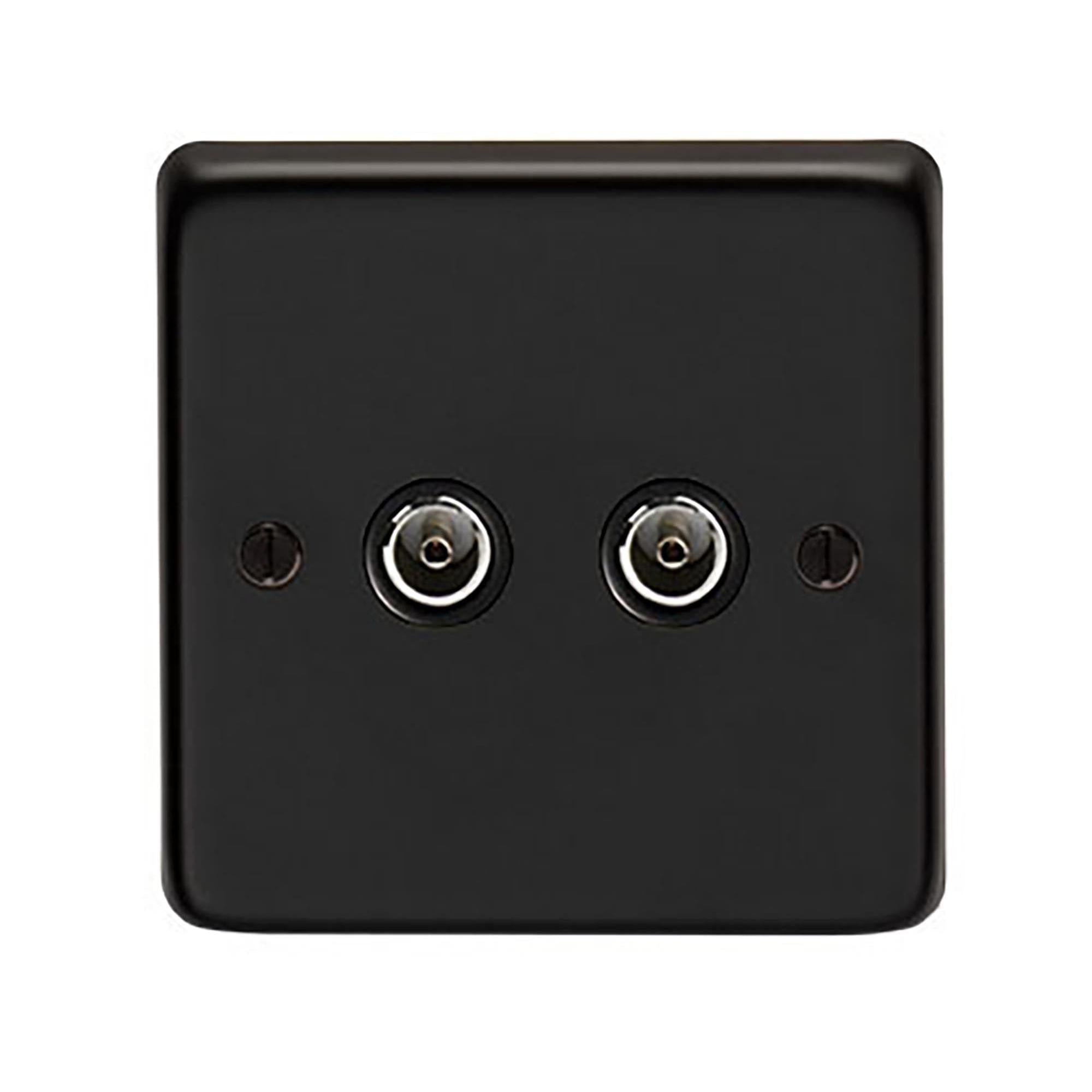 MB Double TV Socket | From The Anvil - Electrical Switches & Sockets - From The Anvil - Yester Home