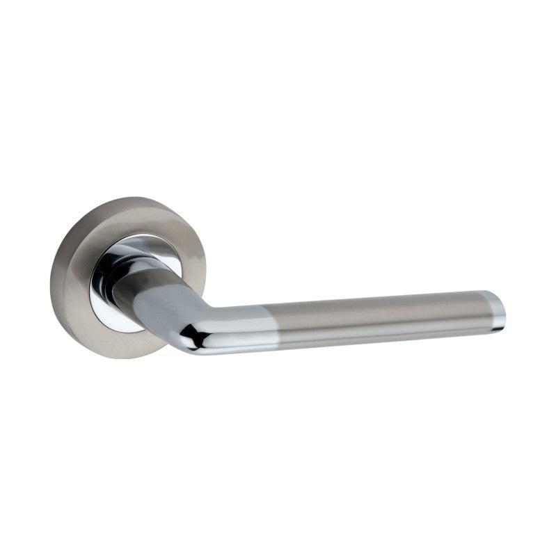 Madrid Lever Door Handle Dual Tone-Levers on Rose-Yester Home
