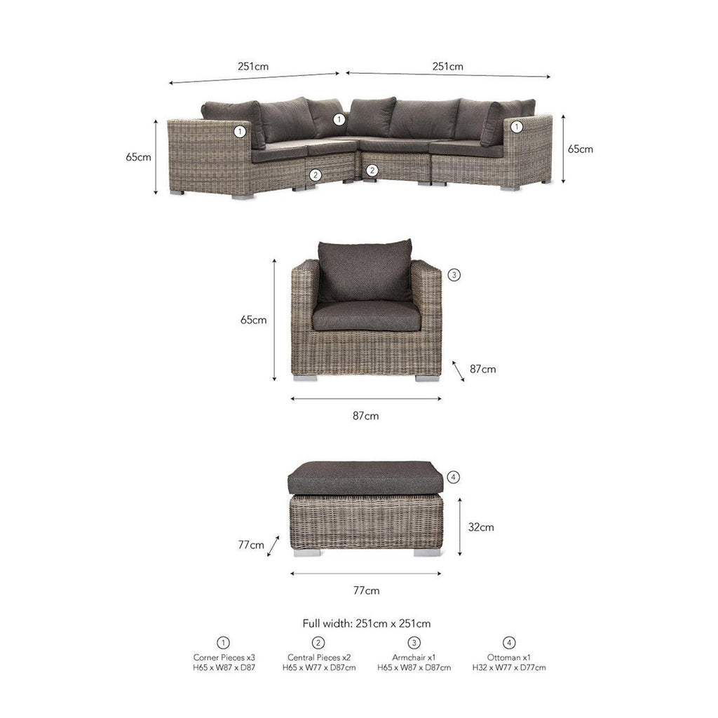 Marden Corner Sofa Set - PE Rattan-Outdoor Sofas & Sets-Yester Home