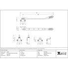 Matt Black 10" Reeded Stay (Steel Window) - Stays - From The Anvil - Yester Home