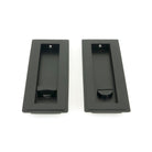 Matt Black 175mm Art Deco Rectangular Pull - Privacy Set | From The Anvil-Cabinet Pulls-Yester Home