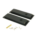 Matt Black 175mm Art Deco Rectangular Pull - Privacy Set | From The Anvil-Cabinet Pulls-Yester Home