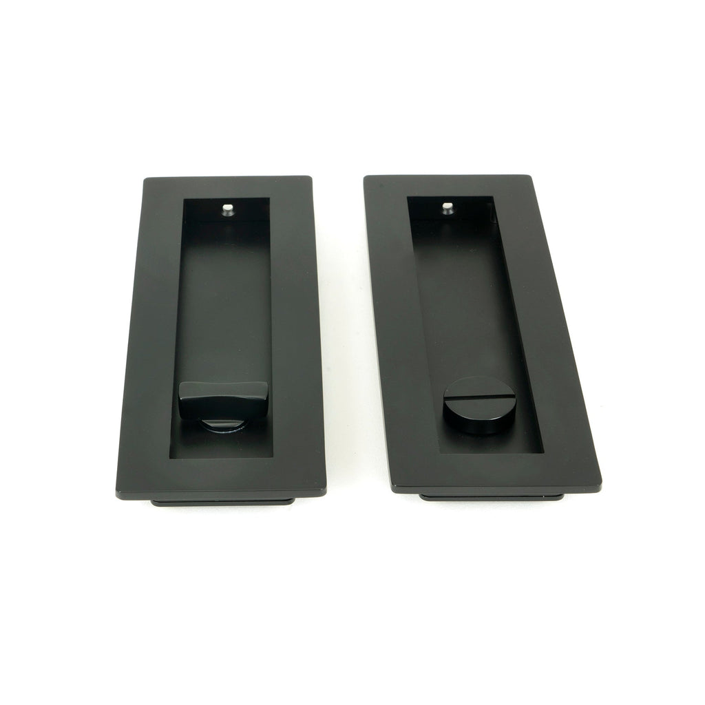 Matt Black 175mm Plain Rectangular Pull - Privacy Set | From The Anvil-Cabinet Pulls-Yester Home