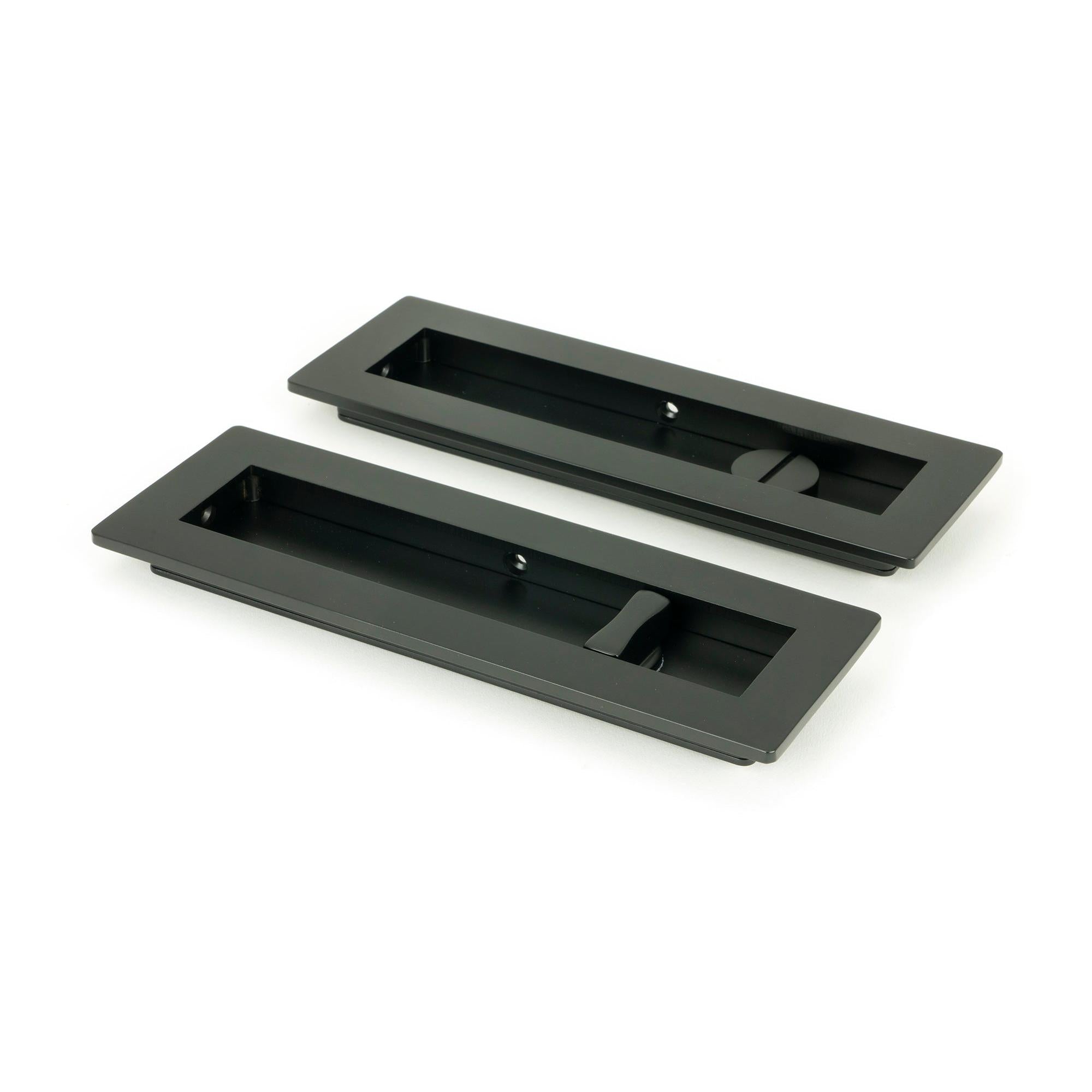 Matt Black 175mm Plain Rectangular Pull - Privacy Set | From The Anvil - Cabinet Pulls - From The Anvil - Yester Home