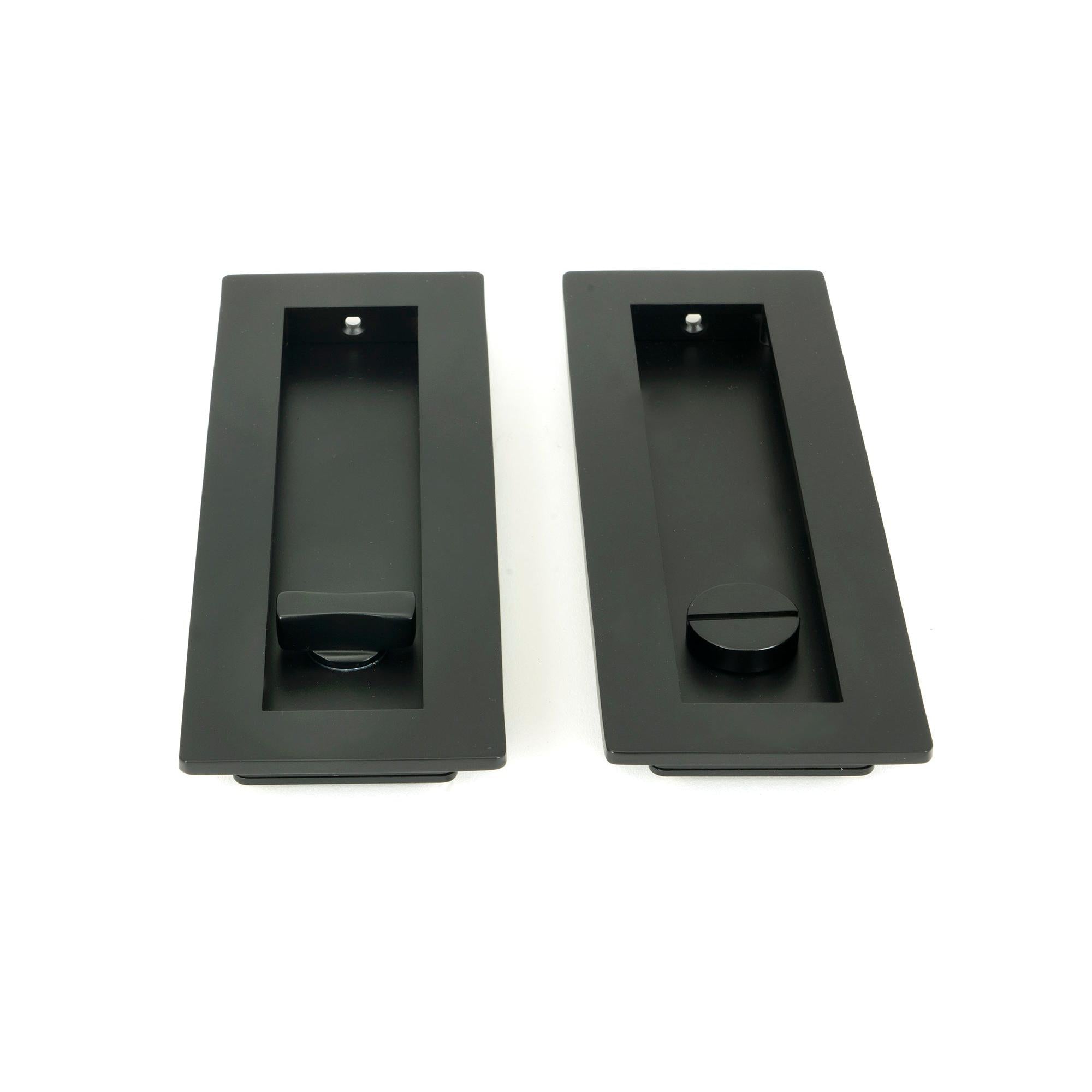 Matt Black 175mm Plain Rectangular Pull - Privacy Set | From The Anvil - Cabinet Pulls - From The Anvil - Yester Home