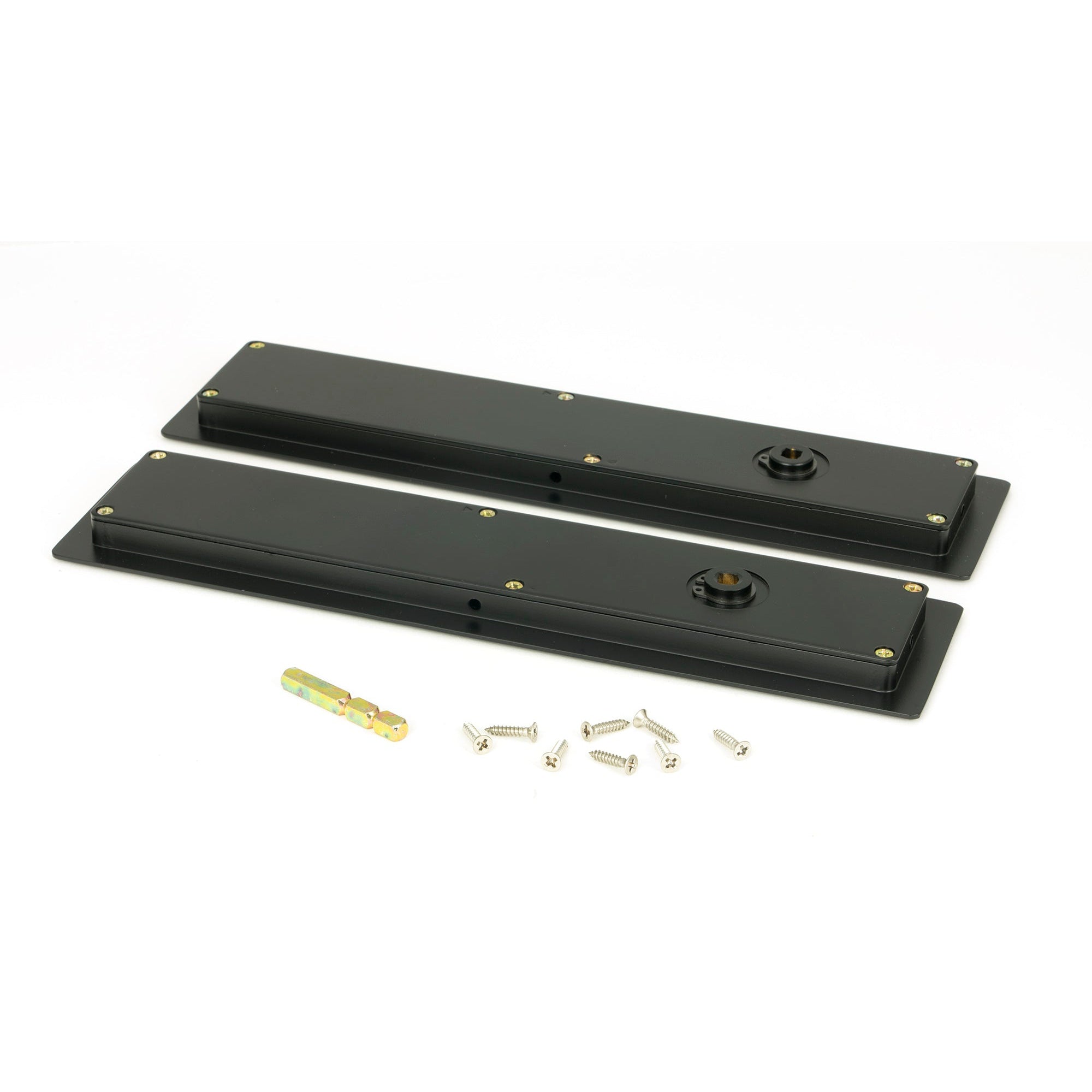 Matt Black 250mm Art Deco Rectangular Pull - Privacy Set | From The Anvil-Cabinet Pulls-Yester Home
