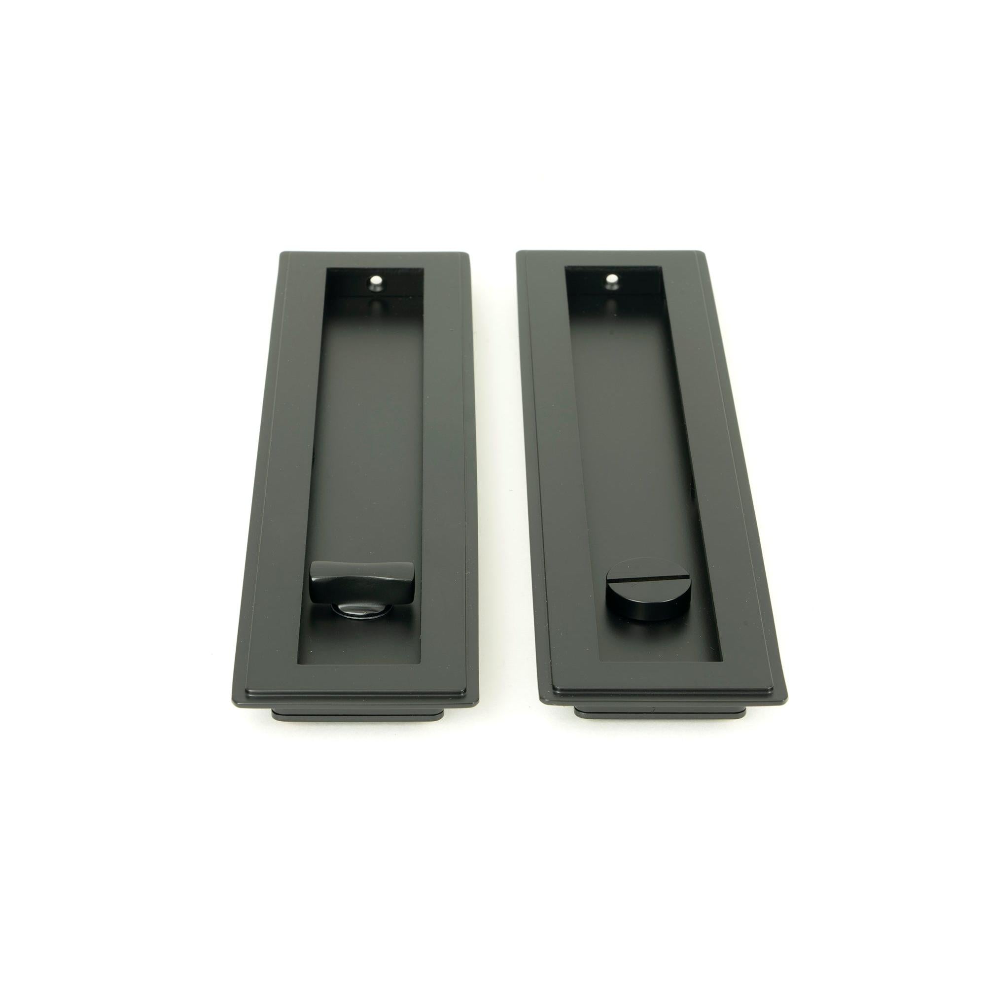 Matt Black 250mm Art Deco Rectangular Pull - Privacy Set | From The Anvil - Cabinet Pulls - From The Anvil - Yester Home
