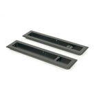Matt Black 250mm Art Deco Rectangular Pull - Privacy Set | From The Anvil-Cabinet Pulls-Yester Home