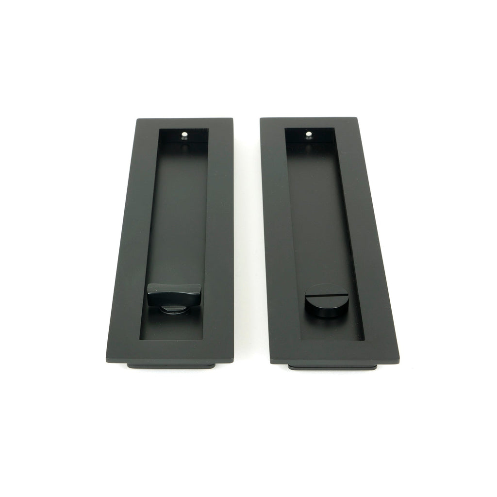 Matt Black 250mm Plain Rectangular Pull - Privacy Set | From The Anvil
