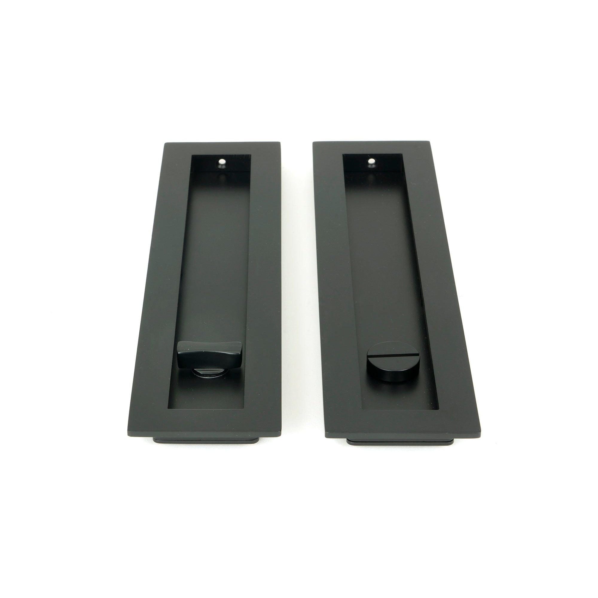Matt Black 250mm Plain Rectangular Pull - Privacy Set | From The Anvil-Cabinet Pulls-Yester Home