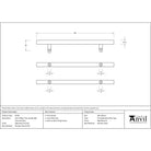 Matt Black (316) 0.6m Offset T Bar Handle B2B 32mm Ø | From The Anvil-Pull Handles-Yester Home