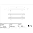 Matt Black (316) 0.9m Offset T Bar Handle B2B 32mm Ø | From The Anvil - Door Pull Handles - From The Anvil - Yester Home