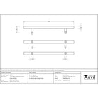 Matt Black (316) 1.2m Offset T Bar Handle B2B 32mm Ø | From The Anvil - Door Pull Handles - From The Anvil - Yester Home