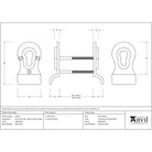 Matt Black 50mm Euro Door Pull (Back to Back fixing) | From The Anvil-Euro Pulls-Yester Home