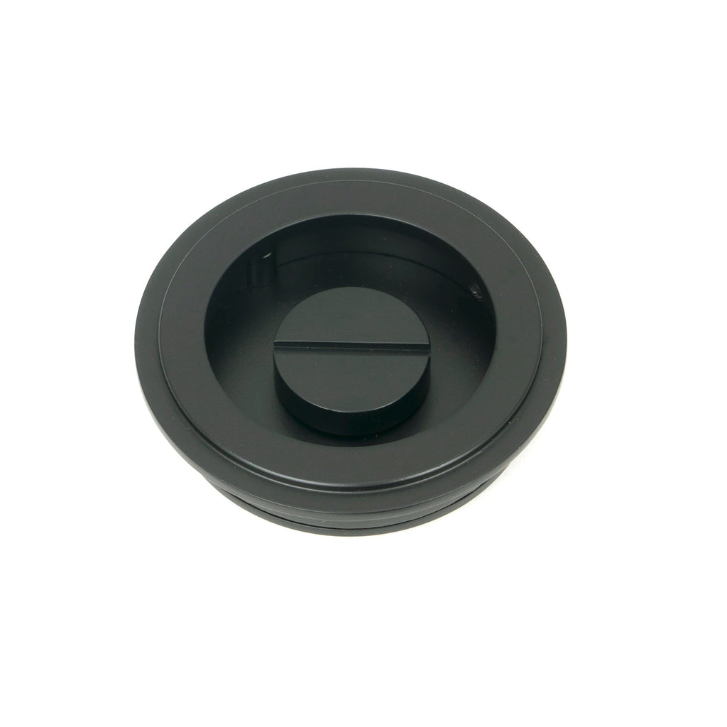 Matt Black 60mm Art Deco Round Pull - Privacy Set | From The Anvil-Cabinet Pulls-Yester Home